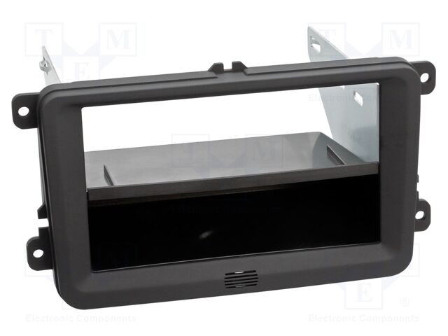 Radio frame; Seat,VW,Škoda; 2 DIN; black/rubber-touch