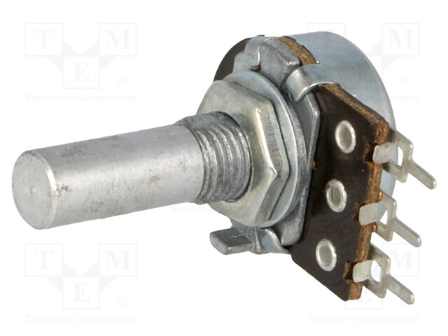 Potentiometer: shaft; single turn; 22kΩ; 100mW; ±20%; PCB,on panel