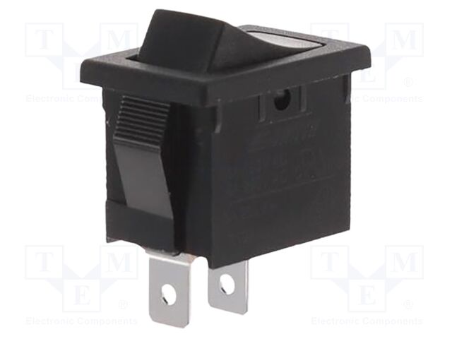 ROCKER; SPST-NO; Pos: 2; ON-OFF; 8A/250VAC; black; none; Body: black