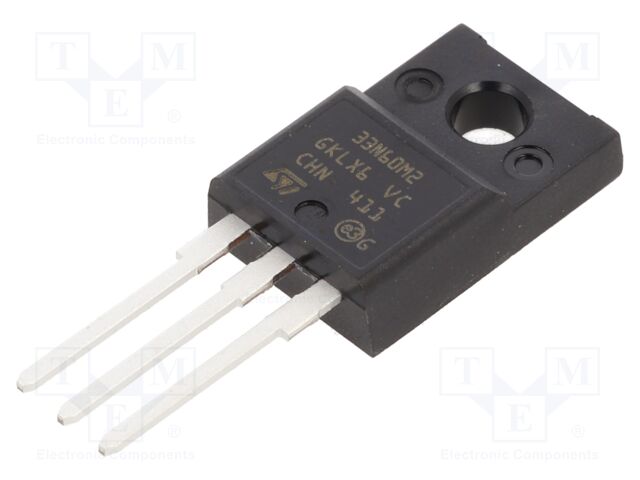Power MOSFET, N Channel, 600 V, 26 A, 0.108 ohm, TO-220FP, Through Hole