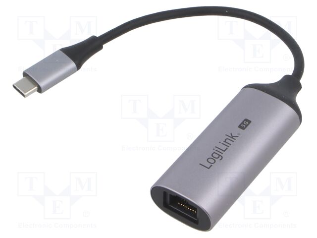 USB to Ethernet adapter; USB 3.2 Gen 1; grey; 150mm