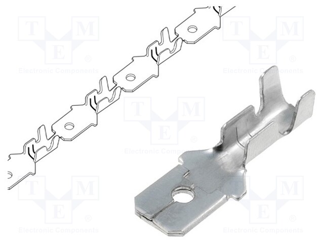 Terminal: flat; 6.3mm; 0.8mm; male; 0.5÷2mm2; crimped; for cable