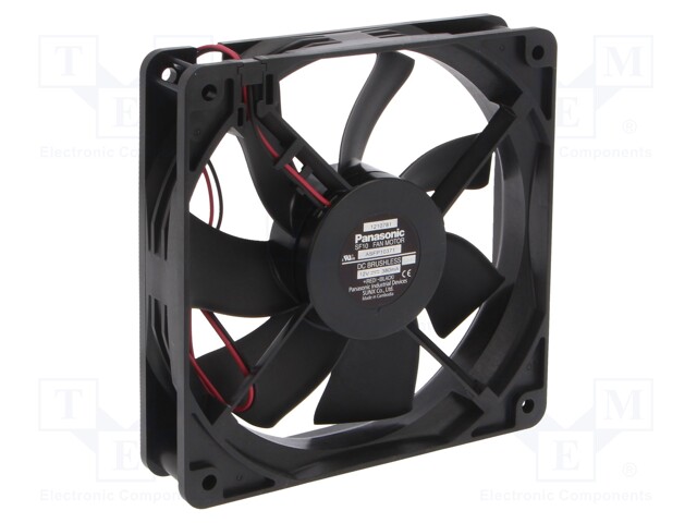 Fan: DC; axial; 12VDC; 120x120x25mm; 155m3/h; 37dBA; ball bearing