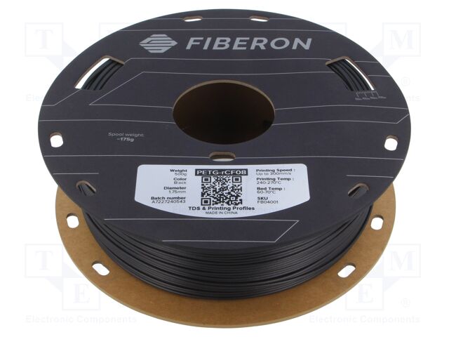 Filament: PETG-rCF; 1.75mm; black; 240÷270°C; 500g; Fiberon™