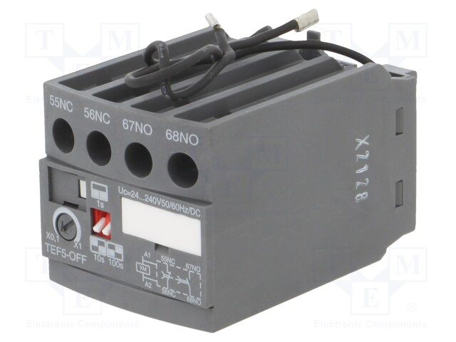 Timer; Leads: screw terminals; DIN; Contacts: NC + NO; 240VAC