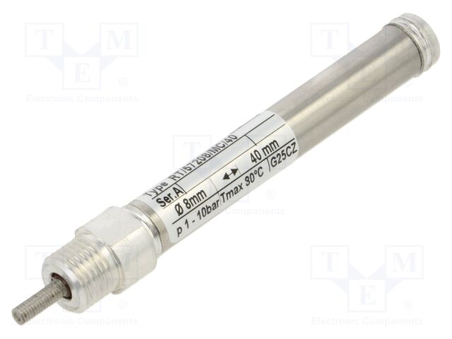 Round cylinder; Piston diam: 8mm; Piston stroke: 40mm; Thread: M3