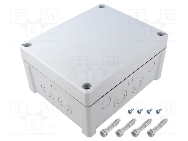 Enclosure: junction box; X: 163mm; Y: 201mm; Z: 98mm; wall mount; ABS