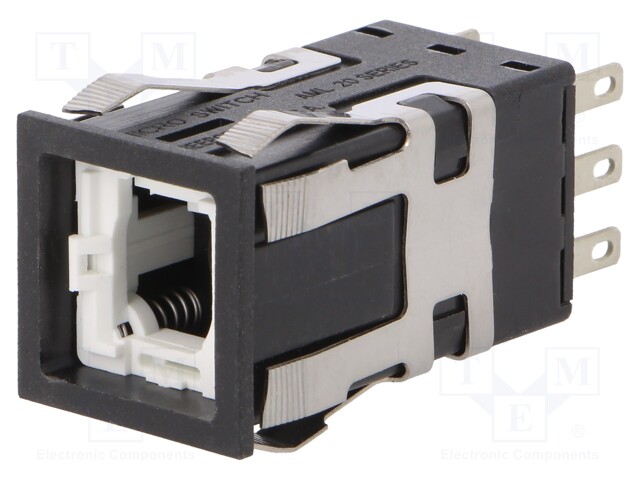 Switch: push-button; Pos: 2; DPDT; 3A/125VAC; 3A/24VDC; square