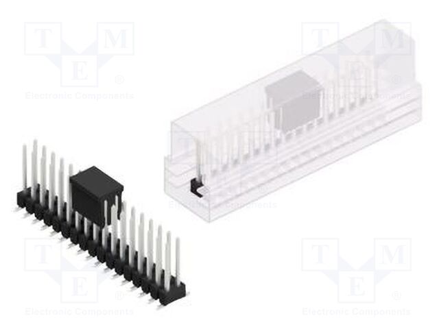 Connector: pin strips; pin header; male; PIN: 34; 2.54mm; SMT; 2x17