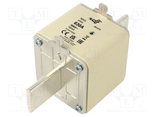 Fuse: fuse; gG; 630A; 500VAC; 250VDC; ceramic; NH3