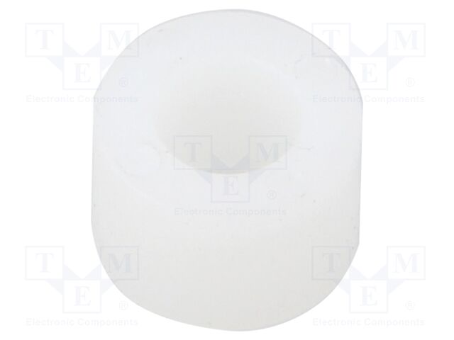 Washer; round; D=9.5mm; h=6.4mm; polyamide; natural