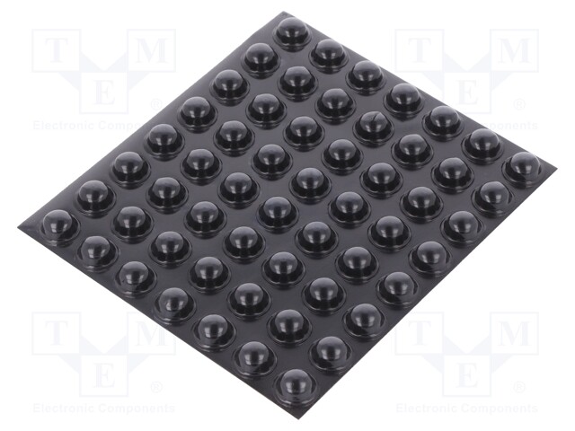 Self-adhesive foot; H: 5.1mm; black; polyurethane; Dim: Ø11.2mm
