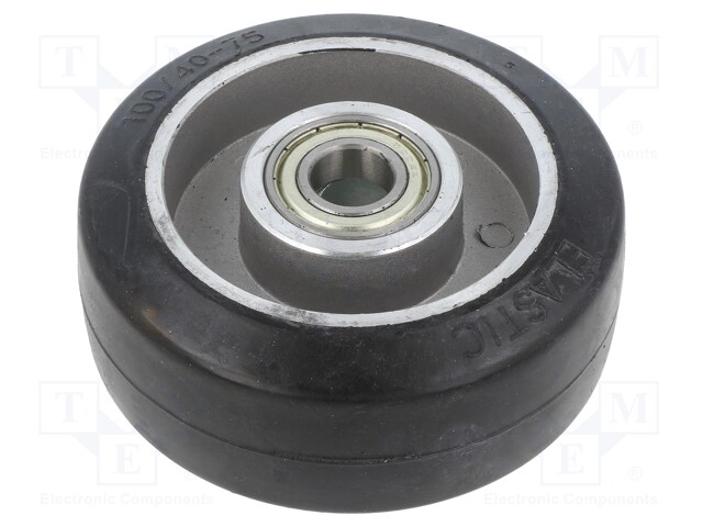 Transport wheel; Ø: 100mm; W: 40mm; 200kg; Mat: elastic rubber