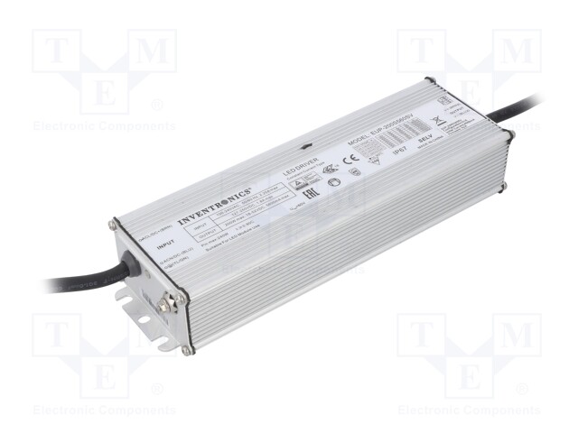 Power supply: switched-mode; LED; 200W; 18÷52VDC; 3.15÷5.6A; IP67