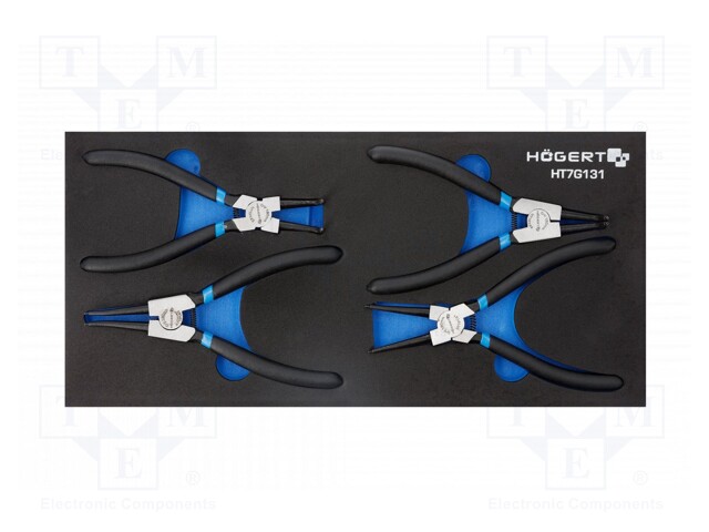 Kit: pliers; for circlip; in a foam tray; 4pcs.