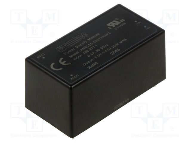Converter: AC/DC; 20W; 85÷305VAC; Usup: 100÷430VDC; Uout: 5VDC; 85%