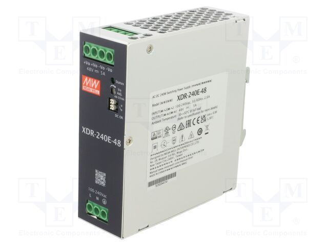 Power supply: switching; for DIN rail; 240W; 48VDC; 0÷5A; OUT: 1