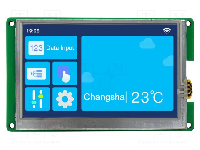 Display: TFT; 4.3"; 480x800; Illumin: LED; 16MBFLASH; RGB; 250cd/m2