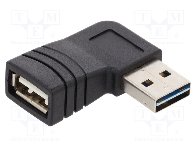 Adapter; USB 2.0; gold-plated; Connector colour: black
