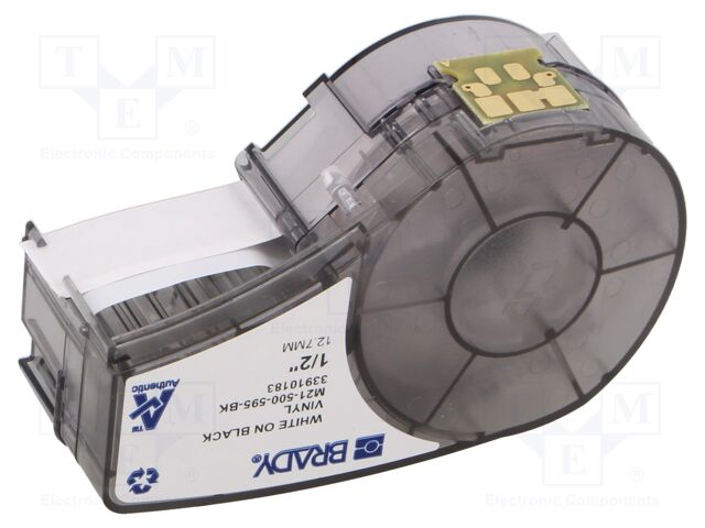 Tape; 12.7mm; 6.4m; black; Character colour: white; self-adhesive