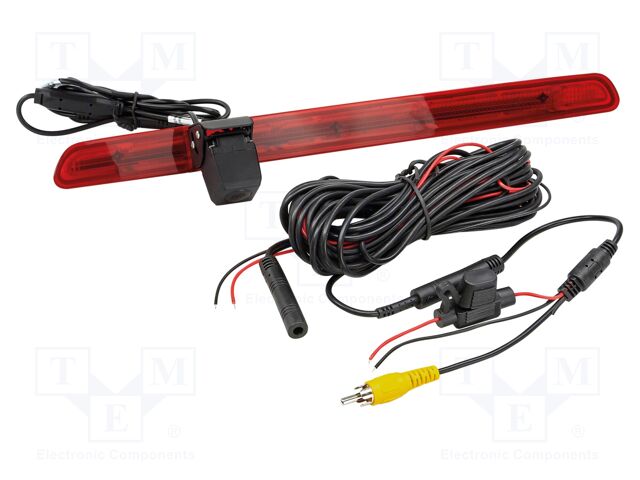 Rear view camera; 115°; black,red; 12VDC; Kit: camera; push-in