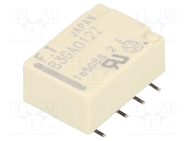 Relay: electromagnetic; DPDT; Ucoil: 12VDC; 0.3A/125VAC; 1A/30VDC