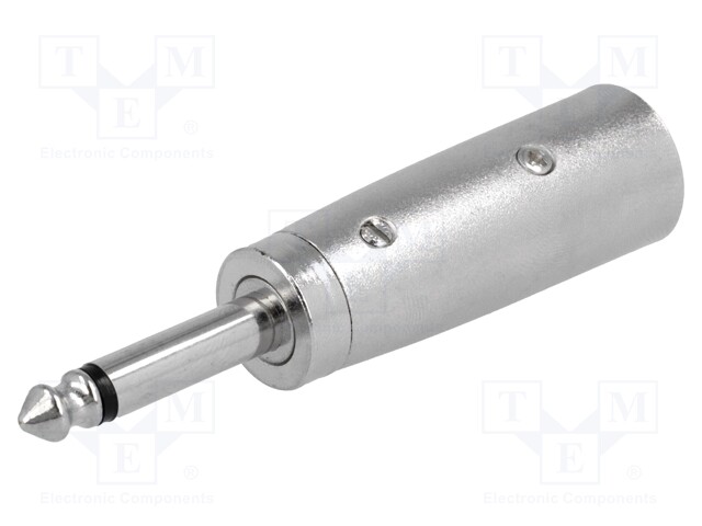 Adapter; Jack 6.35mm plug,XLR male; mono; PIN: 3
