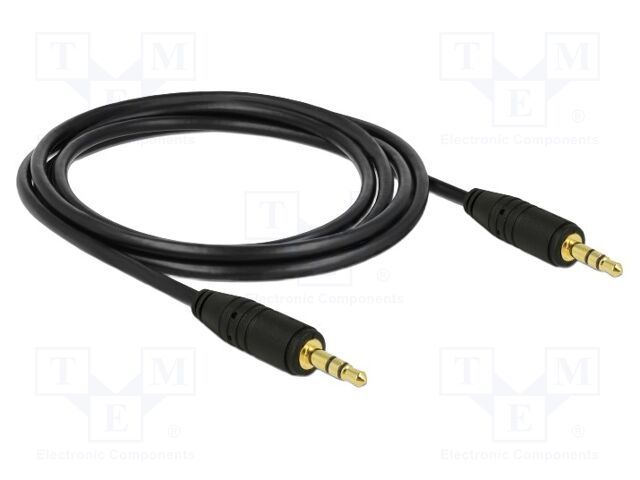 Cable; Jack 3.5mm 3pin plug,both sides; 2m; Plating: gold-plated