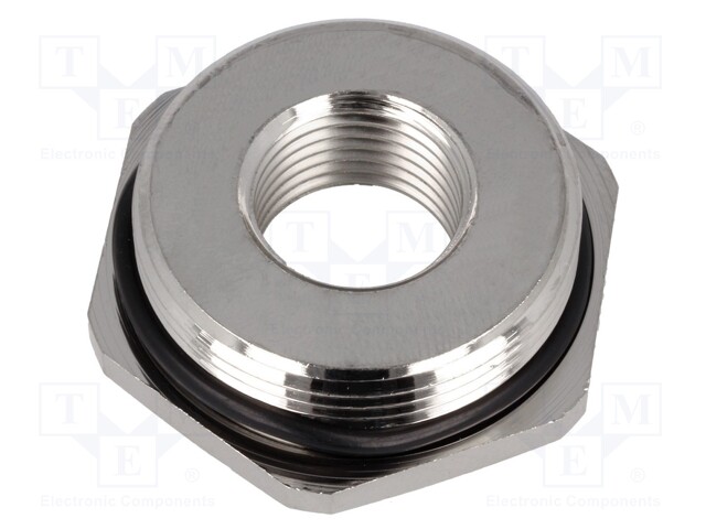 Reduction of threads for glands; Int.thread: M16; brass; nickel