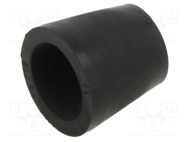 Grommet; caoutchouc; L: 19.5mm; -20÷80°C; Øcable: 15mm; black