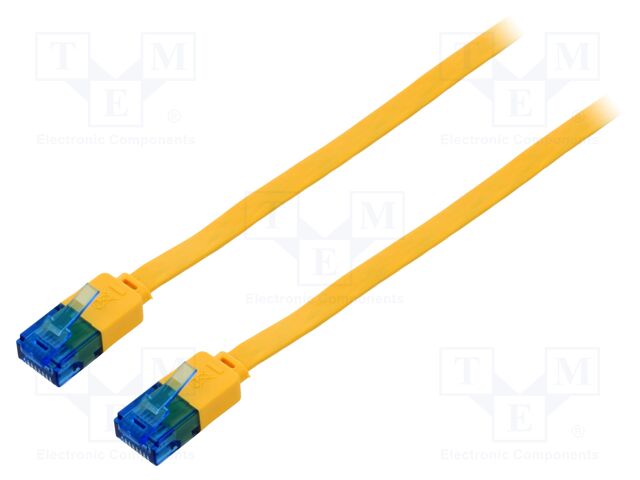 Patch cord; U/UTP; 6a; stranded; Cu; PVC; yellow; Len: 2m; 32AWG