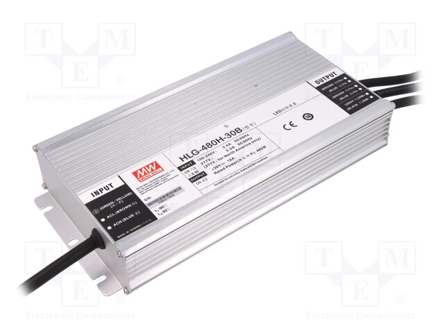 Power supply: switched-mode; LED; 480W; 30VDC; 16A; 90÷305VAC; IP67