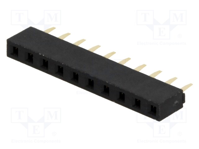 Socket; pin strips; female; PIN: 10; straight; 2.54mm; THT; 1x10