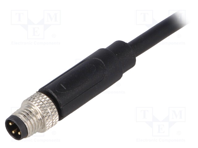 Connector: M8; male; PIN: 3; straight; plug; 3A; 60V; IP67; 1m; PVC