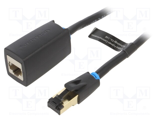 Extender RJ45; F/FTP; Cat 8; OFC; PVC; black; 5m; Cores: 8