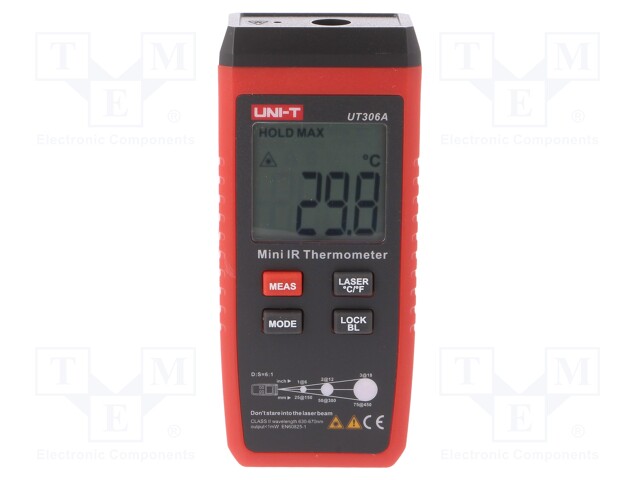 Infrared thermometer; LCD,with a backlit; -35÷300°C