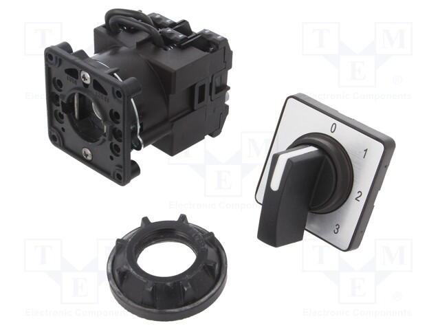 Switch: cam switch; Stabl.pos: 4; 12A; 0-1-2-3; Poles: 1; Pos: 4