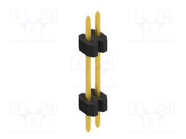 Connector: pin strips; pin header; male; PIN: 2; 1.27mm; THT; 1x2