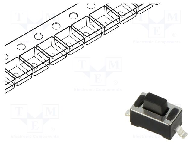 Microswitch TACT; SPST; Pos: 2; 0.05A/12VDC; SMT; 2.45N; 3x6x3.5mm