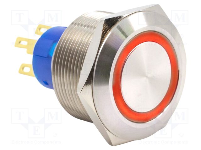 Switch: vandal resistant; SPDT; 3A/250VAC; IP67; ON-(ON); red/blue