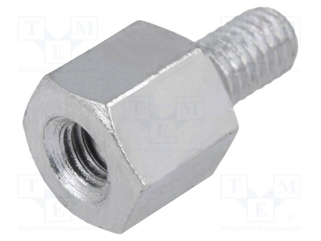 Screwed spacer sleeve; Int.thread: M3; 5mm; Ext.thread: M3; steel