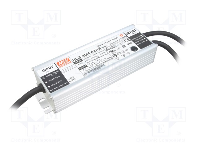 Power supply: switched-mode; LED; 81.9W; 42VDC; 38÷46VDC; IP65