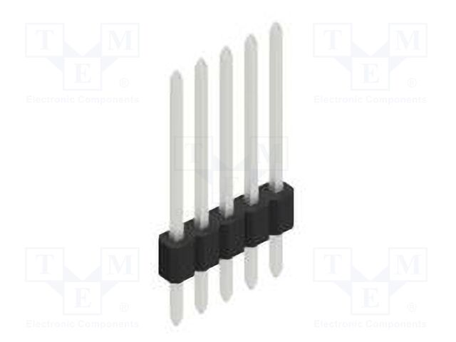 Connector: pin strips; pin header; male; PIN: 5; 1.27mm; THT; 1x5