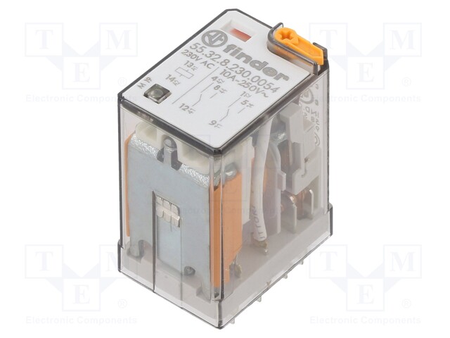 Relay: electromagnetic; DPDT; Ucoil: 230VAC; Icontacts max: 20A