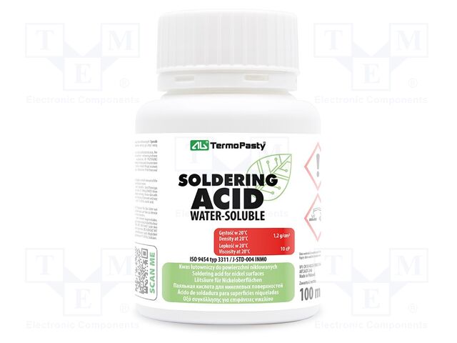 Agent: soldering acid; for difficult to tin nickel surfaces