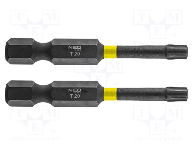 Kit: screwdriver bits; Torx®; 50mm; TX20; impact; 2pcs.
