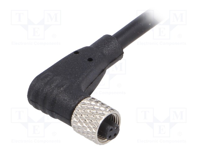Connector: M5; plug; female; cables; PIN: 3; 1A; angled; IP67; 60V