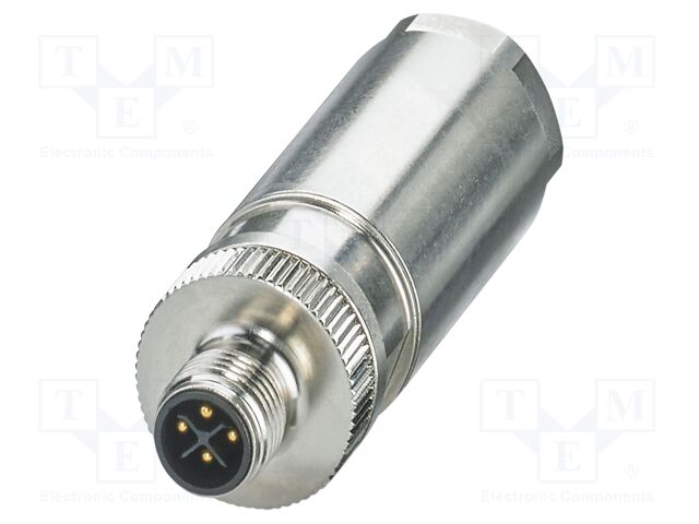 Connector: M12; plug; PIN: 4; 690V; straight; IP65; push-lock; S; 12A