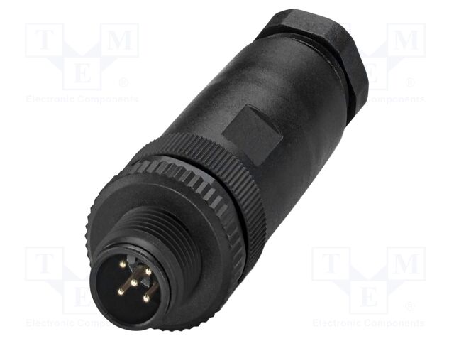 Connector: M12; plug; PIN: 5; 48V; straight; IP67; screw terminal