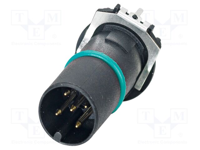 Connector: M12; contact insert; PIN: 5; 60V; straight; THR; A code